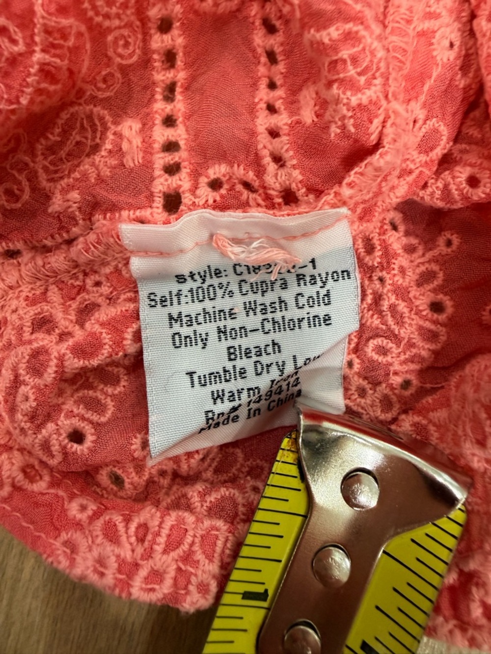Johnny Was Coral Pink Embroidered Button-Down Shirt - Picture 6 of 6